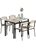 HOMCOM Essgruppe in Eiche 100L x 63B x 76,5H cm