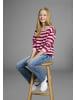 Kidsworld Strickpullover in bordeaux geringelt