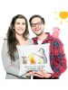 Mr. & Mrs. Panda 40 x 40 Kissen Pinguin Lagerfeuer mit Spruch in Weiß