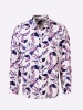 WITT WEIDEN Langarm-Hemd in weiß-lila-bedruckt