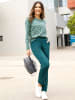 Sieh an! Langarmshirt in jade-petrol-bedruckt