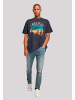 F4NT4STIC Heavy Oversize T-Shirt I Believe UFO Alien Sonnenuntergang in marineblau