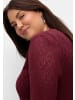 sheego V-Ausschnitt-Pullover in weinrot