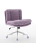 ABRIHOME Bürodrehstuhl in Violett mit Kunstfell und Metallgestell 67 cm Sitzhöhe