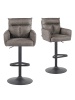 DUBI Möbel 2er-Set: Barhocker Aris in Taupe - (B)54 x (H)101 x  (T)57 cm