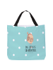 Mr. & Mrs. Panda Shopper Tasche Eule Federschmuck mit Spruch in Türkis Pastell