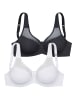 PETITE FLEUR Minimizer-BH in weiß+schwarz
