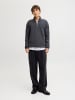 Jack & Jones Strickjacke mit Viertelreißverschluss in Dark Grey Melange