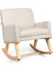 COSTWAY Schaukelstuhl mit Stoffbezug in Beige