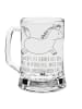 Mr. & Mrs. Panda Bierkrug Glas Pferd Springen mit Spruch in Transparent