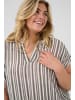 KAFFE curve Kurzarm-Bluse KCalia Regular fit in Black/Chalk Stripe
