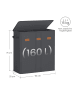 SONGMICS Wäschekorb Tina in Grau - (B)33 x (H)75 x (T)64 cm