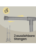 SONGMICS Garderobenständer Pataye in Grau - (B)52 x (H)166 x (T)(87-150) cm