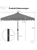 COSTWAY 300 cm Sonnenschirm mit LED in Grau