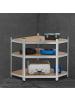 relaxdays Eck Schwerlastregal in Silber - (B)128 x (H)181 x (T)92 cm