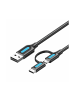 Mcdodo Kabel 2in1 USB 2.0 auf USB-C/Micro USB - USB-Adapter-Kabel 1m (schwarz)