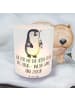 Mr. & Mrs. Panda Teelichtglas Pinguin Diabetes mit Spruch in Transparent
