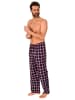 NORMANN Flanell Schlafanzug Pyjama Hose Karo - 76577 in rot