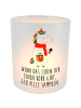 Mr. & Mrs. Panda Kerzenhalter Glas Einhorn Pilz mit Spruch in Transparent