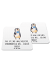 Mr. & Mrs. Panda Glasuntersetzer Pinguin Lolli mit Spruch in Weiß