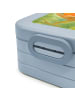 Mr. & Mrs. Panda Brotdose Rotkehlchen Federn Design mit Spruch in Blau Pastell