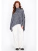 DreiMaster Vintage Women Poncho in navy melange