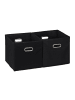 relaxdays 2 x Aufbewahrungsbox in Schwarz - (B)33 x (H)32 x (T)33 cm