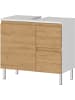 KADIMA DESIGN Unterschrank für Waschbecken, Weiß-Eiche, 60x34x56 cm, mit Chromfüßen