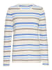 Kaffe Strickpullover KAlinka Regular fit in Blue/Nature/Chalk Stripe