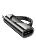 HOCO Adapter Typ C (männlich) auf Typ C (weiblich) mit Display 5A 100W in Schwarz