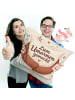 Mr. & Mrs. Panda Deko Kissen Umarmung warm Design mit Spruch in Weiß