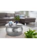 KADIMA DESIGN Couchtisch 60x30,5x60cm Aluminium Silber Beistelltisch orientalisch in Silbern
