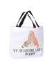 Mr. & Mrs. Panda Tote Bag Hunde Liebe mit Spruch in Weiß