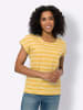 Sieh an! Rundhals-Shirt in gelb-ecru-geringelt
