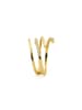 Luxenter ring in polished metal and zirconia alloy with an 18k yellow gold finish - Isda