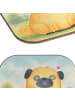 Mr. & Mrs. Panda Bierdeckel Mops Design ohne Spruch in Weiß