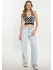 myMo Damen Cropp-Top in WOLLWEISS SCHWARZ