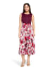 Vera Mont Cocktailkleid mit Plissee in Patch Dark Red/Cream