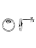 Adeliás Damen Ohrstecker Kreis aus 925 Silber mit Zirkonia in silber