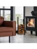 relaxdays Kaminholzregal in Schwarz - (B)30 x (H)75 x (T)30 cm