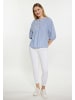 DreiMaster Damen Bluse in Blau Wollweiss