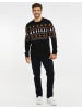 Threadbare Pullover THB Mens Christmas Jumper Knitwear ELP in Black