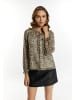 faina Damen Bluse Mit Leo-Print in Hellbeige Mehrfarbig