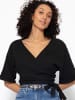 SASSYCLASSY Musselin Bluse zum Wickeln in schwarz