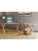 VCM  X Schreibtisch Eckschreibtisch L Form 190x190x80 in Silber / Sonoma-Eiche