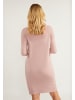 usha WHITE LABEL Damen Strick Langarmkleid Midi in Altrosa