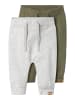 name it 2er-Pack Sweathose in Light Grey Melange