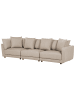 Beliani 6-tlg 3-Sitzer Sofa SIGTUNA in Beige/Schwarz