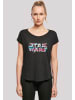 F4NT4STIC Long Cut T-Shirt Star Wars Wavy Ship Logo in schwarz