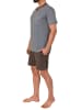 NORMANN kurzarm Schlafanzug Shorty Pyjama - 78258 in dunkelgrau